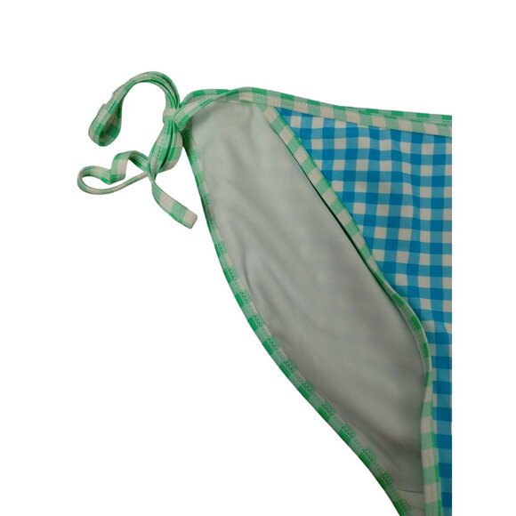 No Boundaries Junior Girls XL Blue and White Checkered Gingham Bikini Bottoms - Picture 2 of 5